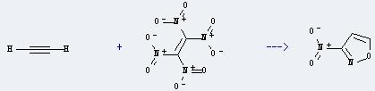 Isoxazole,3-nitro- can be prepared by ethyne and Tetranitroethene